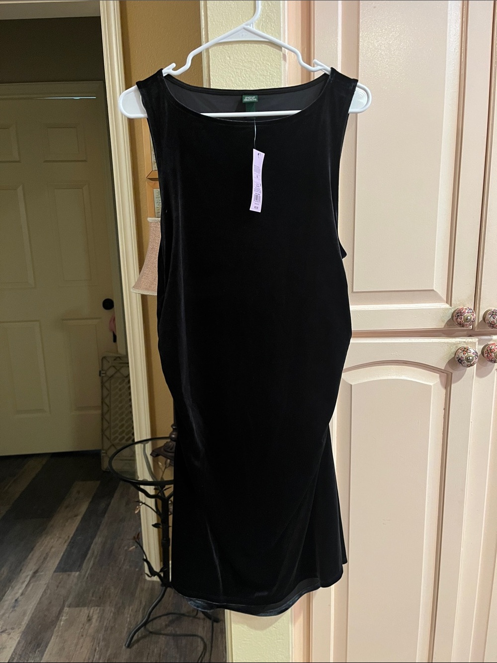 wild fable Black Velvet Sleeveless Midi Dress